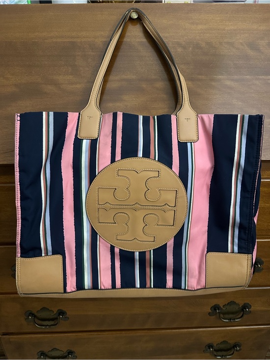 Tory Burch Handbags - Tory Burch Striped Nylon Ella Tote Bag